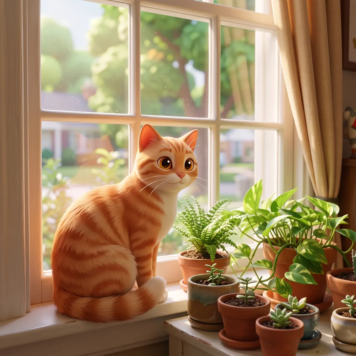 The same cat as a 3D cartoon
